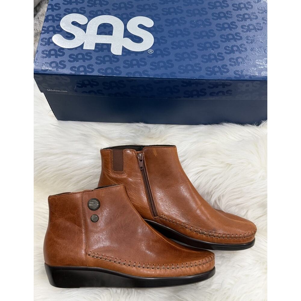 SAS Women Jade Low Boot Shoe 9N Chestnut Leather TRIPAD Technology Fall Fashion